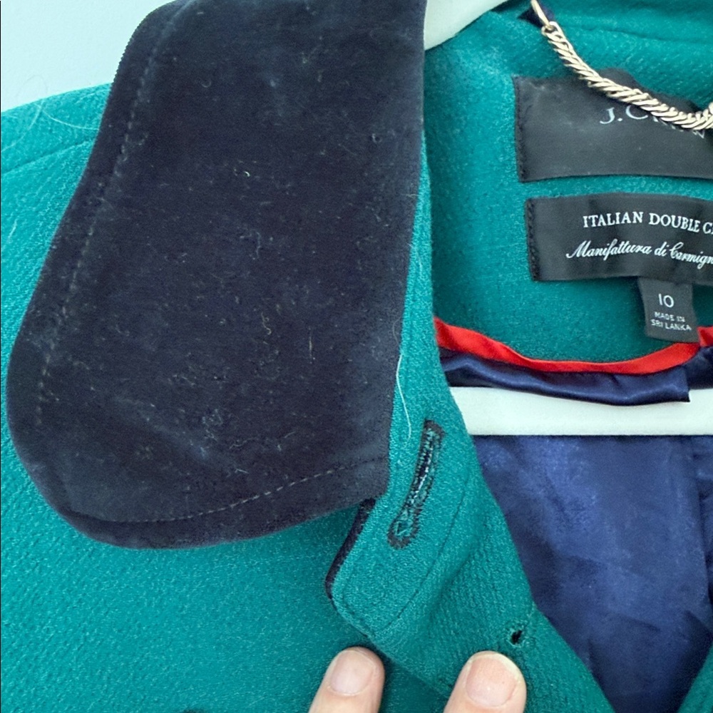 J. Crew Teal and Black Trench Coat - Picture 6 of 12